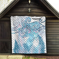 Aotearoa Maori Koru Curves Quilt Aqua Paua Shell