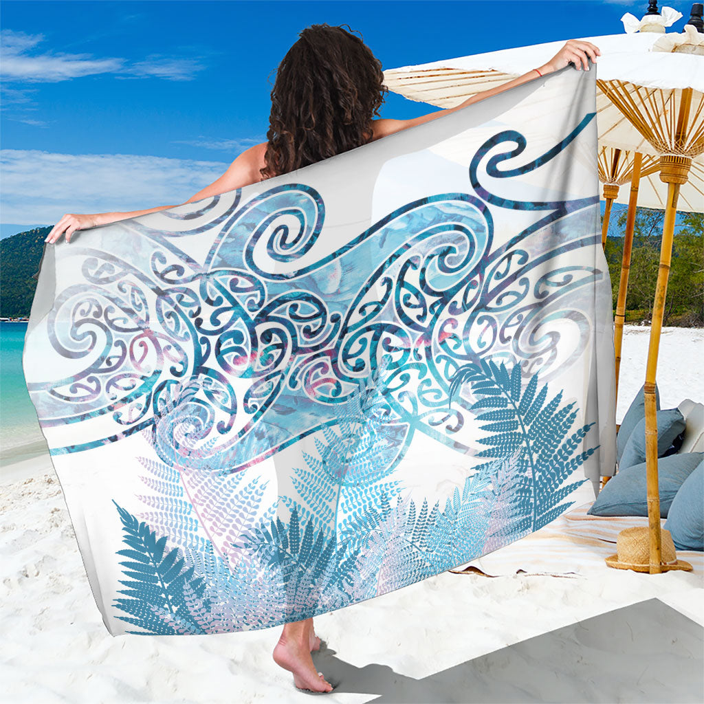 Aotearoa Maori Koru Curves Sarong Aqua Paua Shell