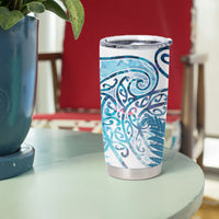 Aotearoa Maori Koru Curves Tumbler Cup Aqua Paua Shell