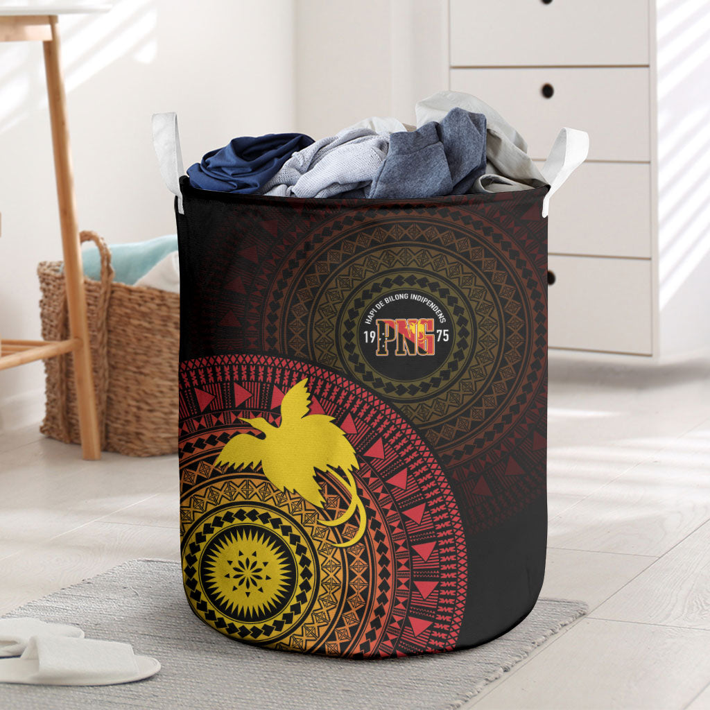 Papua New Guinea Independence Laundry Basket Tapa Circle