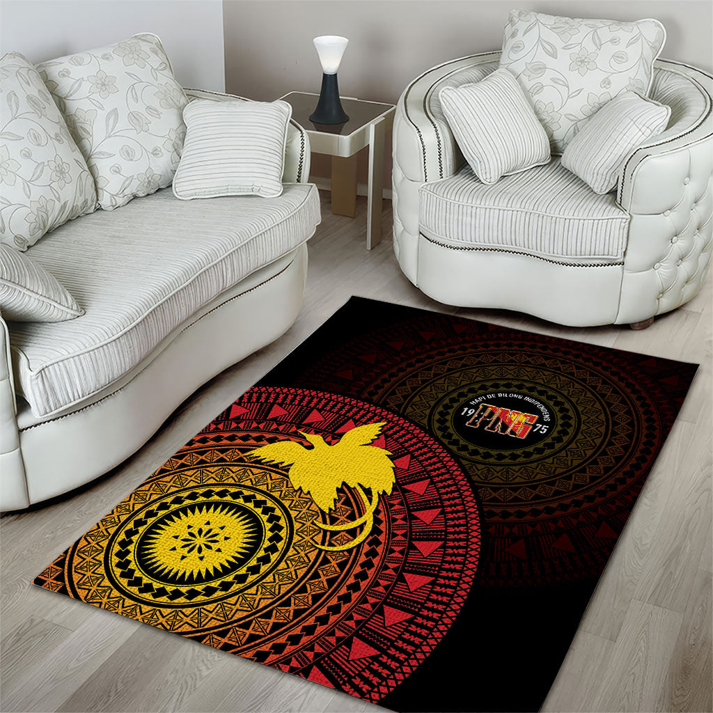 Papua New Guinea Independence Area Rug Tapa Circle