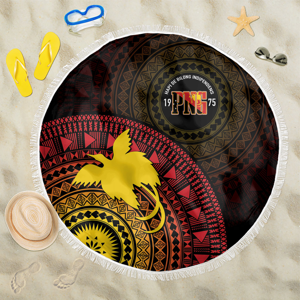 Papua New Guinea Independence Beach Blanket Tapa Circle