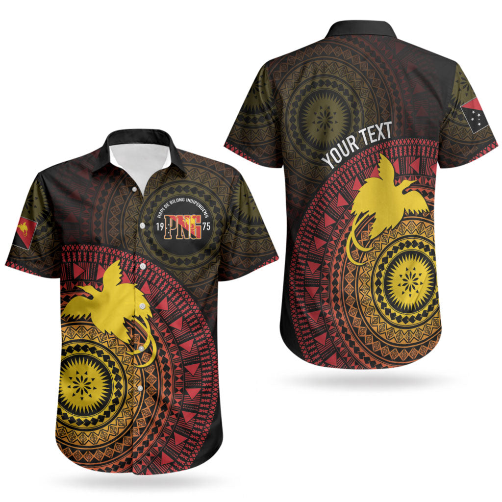 Papua New Guinea Independence Personalized Couples Matching Long Sleeve Bodycon Dress and Hawaiian Shirt Tapa Circle LT7 - Polynesian Pride