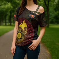 Papua New Guinea Independence Personalized Cross Shoulder Shirt Tapa Circle