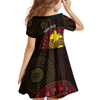 Papua New Guinea Independence Personalized Family Matching Off Shoulder Maxi Dress and Hawaiian Shirt Tapa Circle