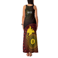 Papua New Guinea Independence Personalized Family Matching Tank Maxi Dress and Hawaiian Shirt Tapa Circle