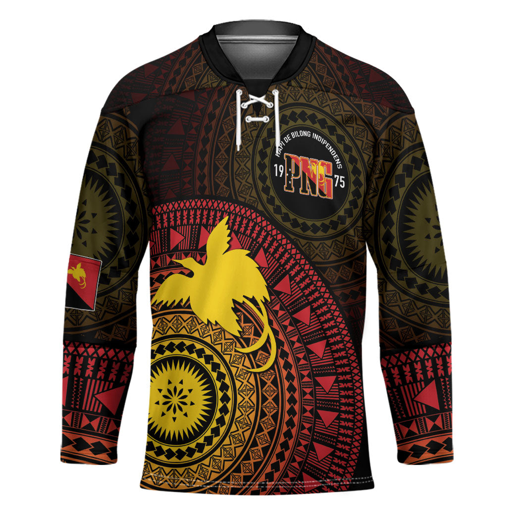 Papua New Guinea Independence Personalized Hockey Jersey Tapa Circle