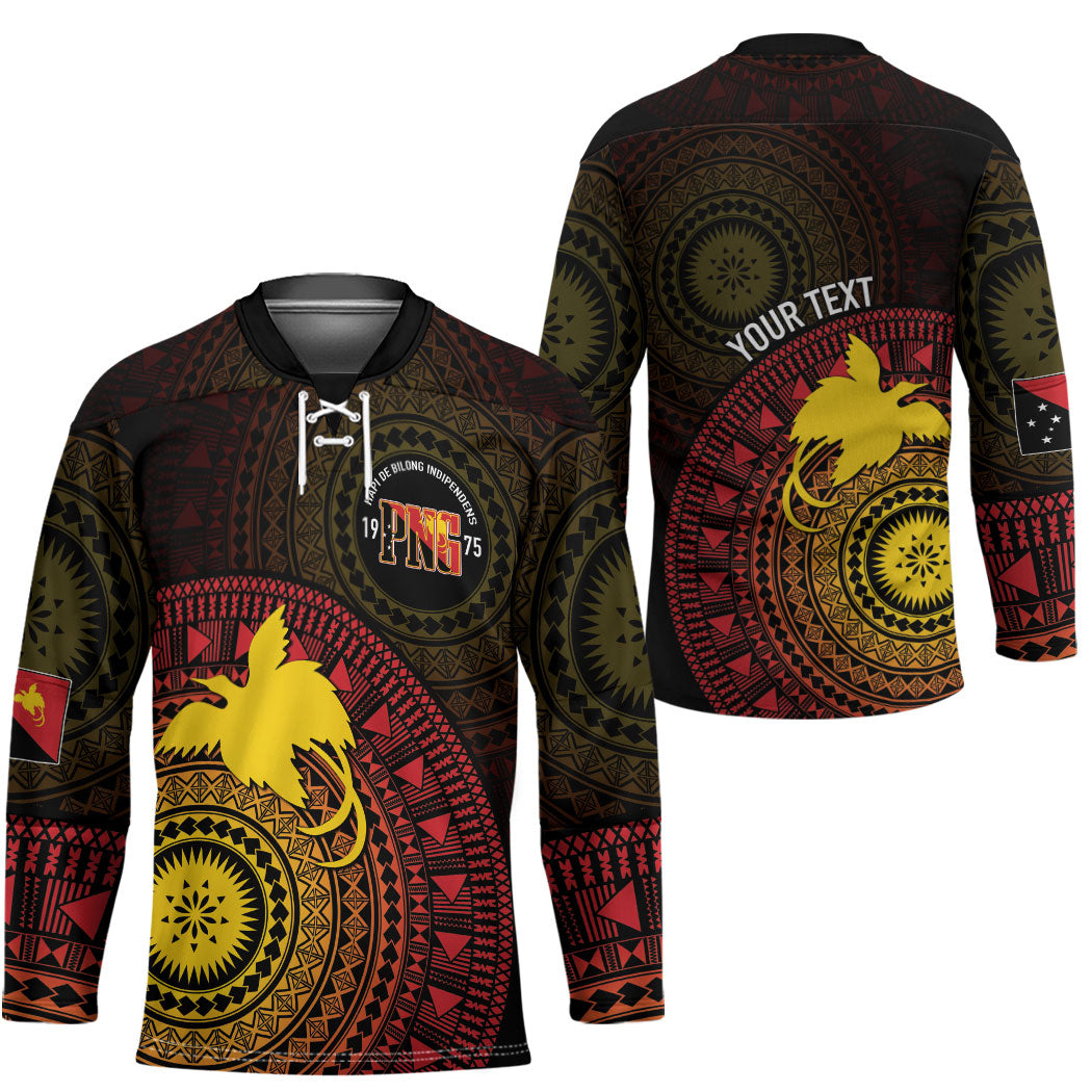 Papua New Guinea Independence Personalized Hockey Jersey Tapa Circle