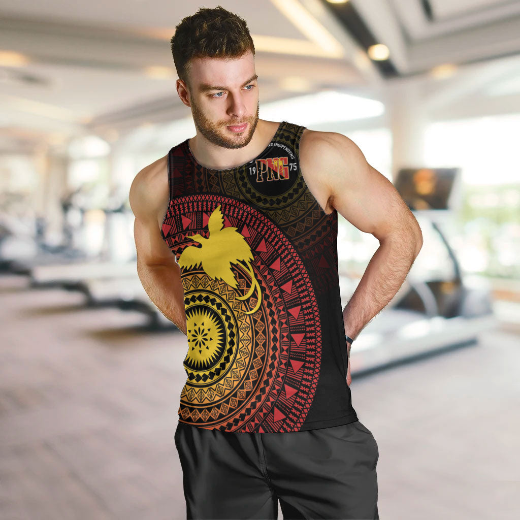 Papua New Guinea Independence Personalized Men Tank Top Tapa Circle