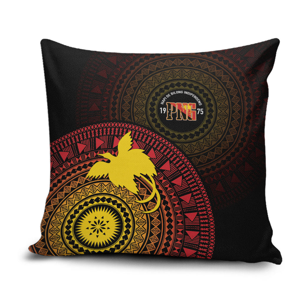 Papua New Guinea Independence Pillow Cover Tapa Circle