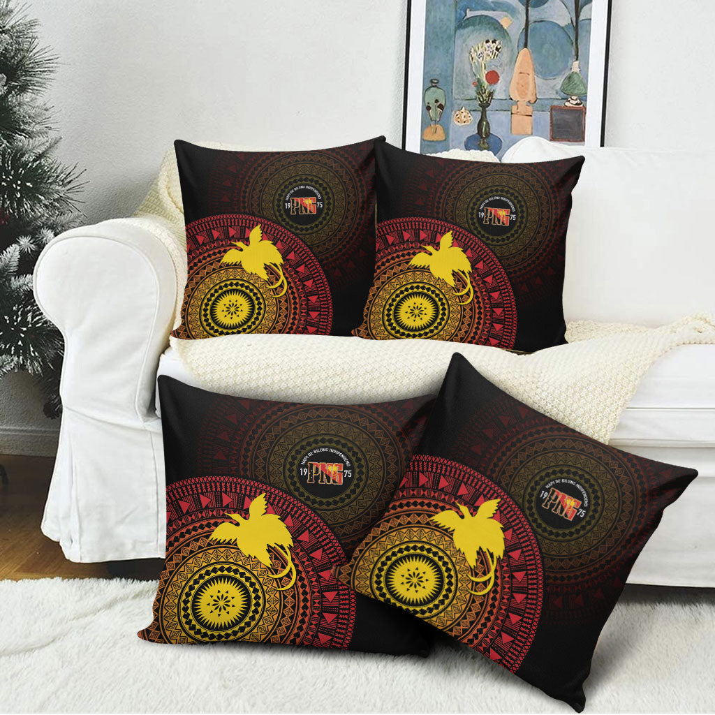 Papua New Guinea Independence Pillow Cover Tapa Circle