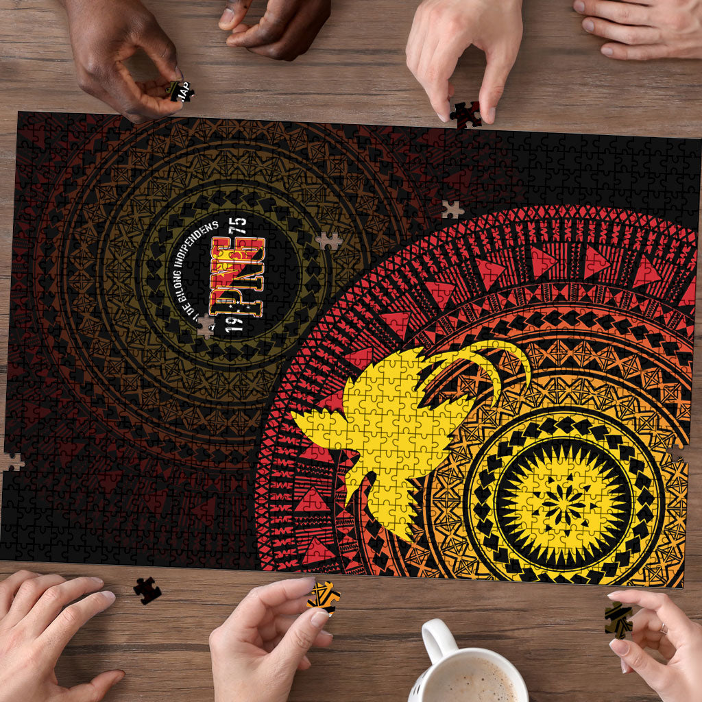 Papua New Guinea Independence Puzzle Tapa Circle