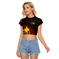 Papua New Guinea Independence Personalized Raglan Cropped T Shirt Tapa Circle