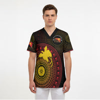 Papua New Guinea Independence Personalized Scrub Top Tapa Circle