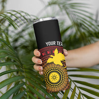 Papua New Guinea Independence Personalized Skinny Tumbler Tapa Circle