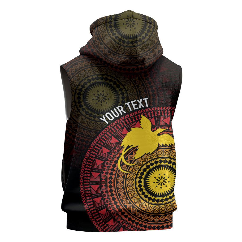 Papua New Guinea Independence Personalized Sleeveless Hoodie Tapa Circle