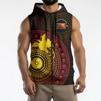 Papua New Guinea Independence Personalized Sleeveless Zip Hoodie Tapa Circle