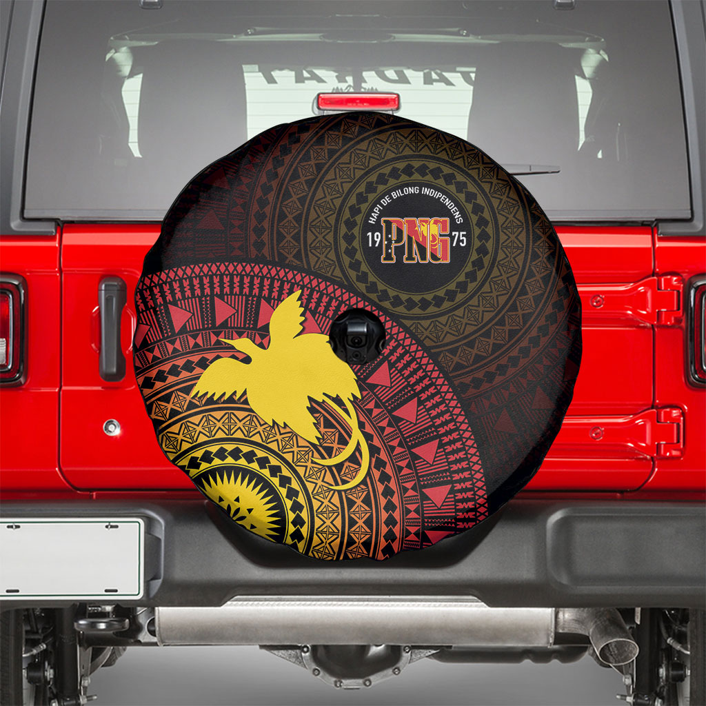 Papua New Guinea Independence Spare Tire Cover Tapa Circle