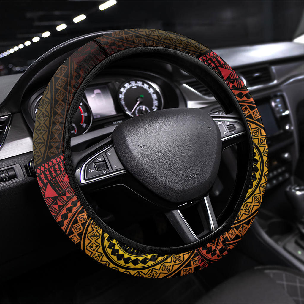 Papua New Guinea Independence Steering Wheel Cover Tapa Circle