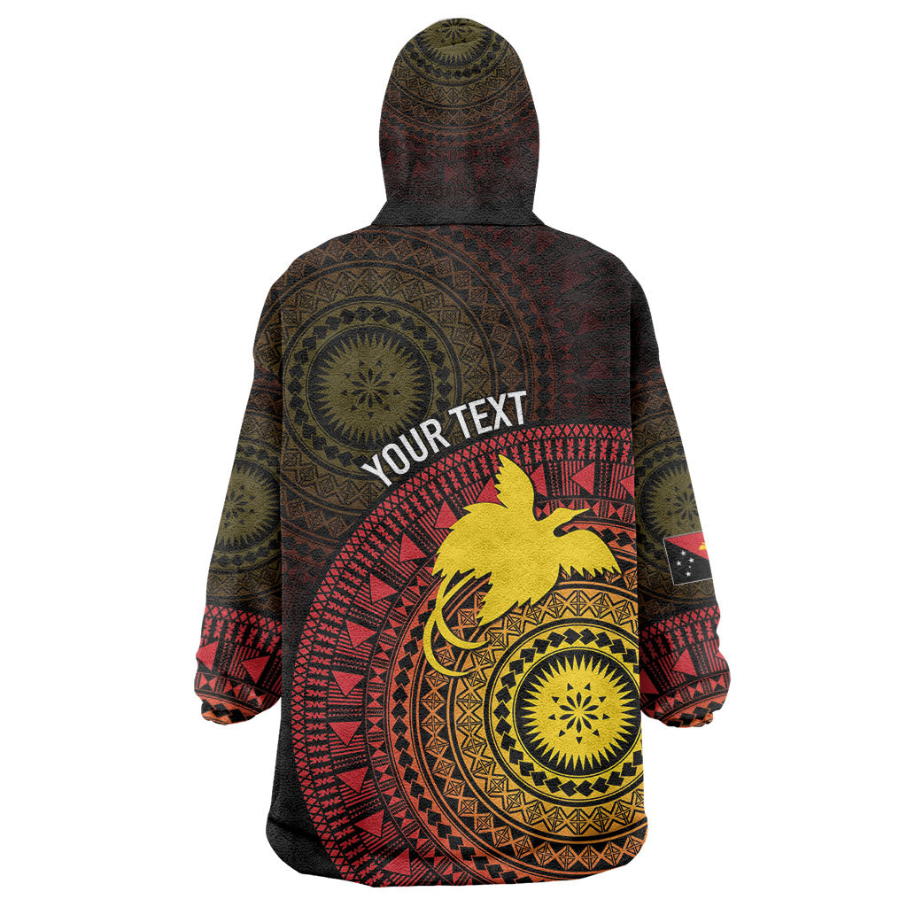 Papua New Guinea Independence Personalized Wearable Blanket Hoodie Tapa Circle