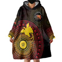 Papua New Guinea Independence Personalized Wearable Blanket Hoodie Tapa Circle