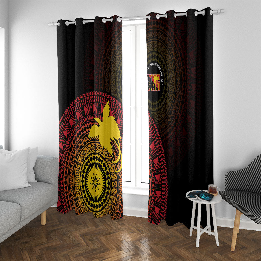 Papua New Guinea Independence Window Curtain Tapa Circle