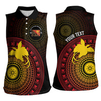 Papua New Guinea Independence Personalized Women Sleeveless Polo Shirt Tapa Circle