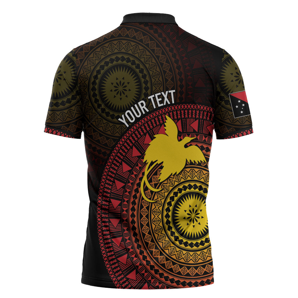 Papua New Guinea Independence Personalized Zipper Polo Shirt Tapa Circle