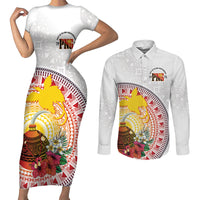 Hapi De Bilong Indipendens Papua New Guinea Couples Matching Short Sleeve Bodycon Dress and Long Sleeve Button Shirt PNG Lime Pot