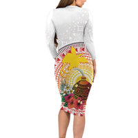 Hapi De Bilong Indipendens Papua New Guinea Family Matching Long Sleeve Bodycon Dress and Hawaiian Shirt PNG Lime Pot LT7 - Polynesian Pride