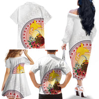 Hapi De Bilong Indipendens Papua New Guinea Family Matching Off The Shoulder Long Sleeve Dress and Hawaiian Shirt PNG Lime Pot LT7 - Polynesian Pride