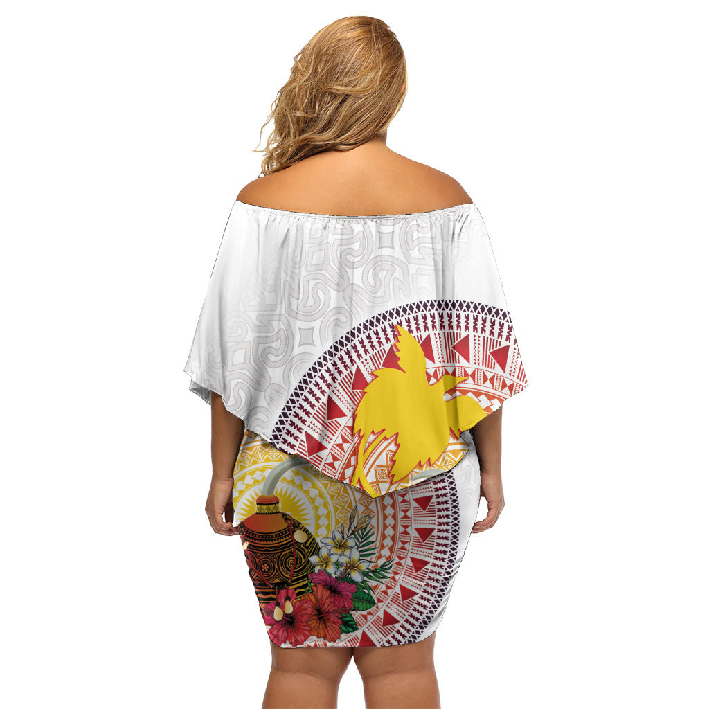 Hapi De Bilong Indipendens Papua New Guinea Family Matching Off Shoulder Short Dress and Hawaiian Shirt PNG Lime Pot LT7 - Polynesian Pride