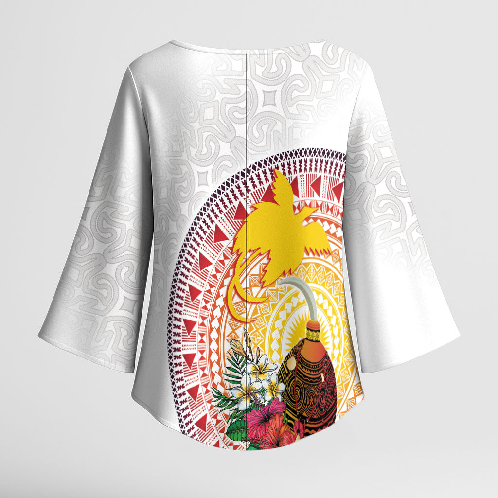 Hapi De Bilong Indipendens Papua New Guinea Kimono Sleeve Blouse PNG Lime Pot