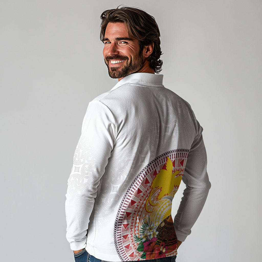 Hapi De Bilong Indipendens Papua New Guinea Long Sleeve Polo Shirt PNG Lime Pot