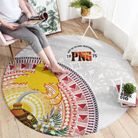 Hapi De Bilong Indipendens Papua New Guinea Round Carpet PNG Lime Pot