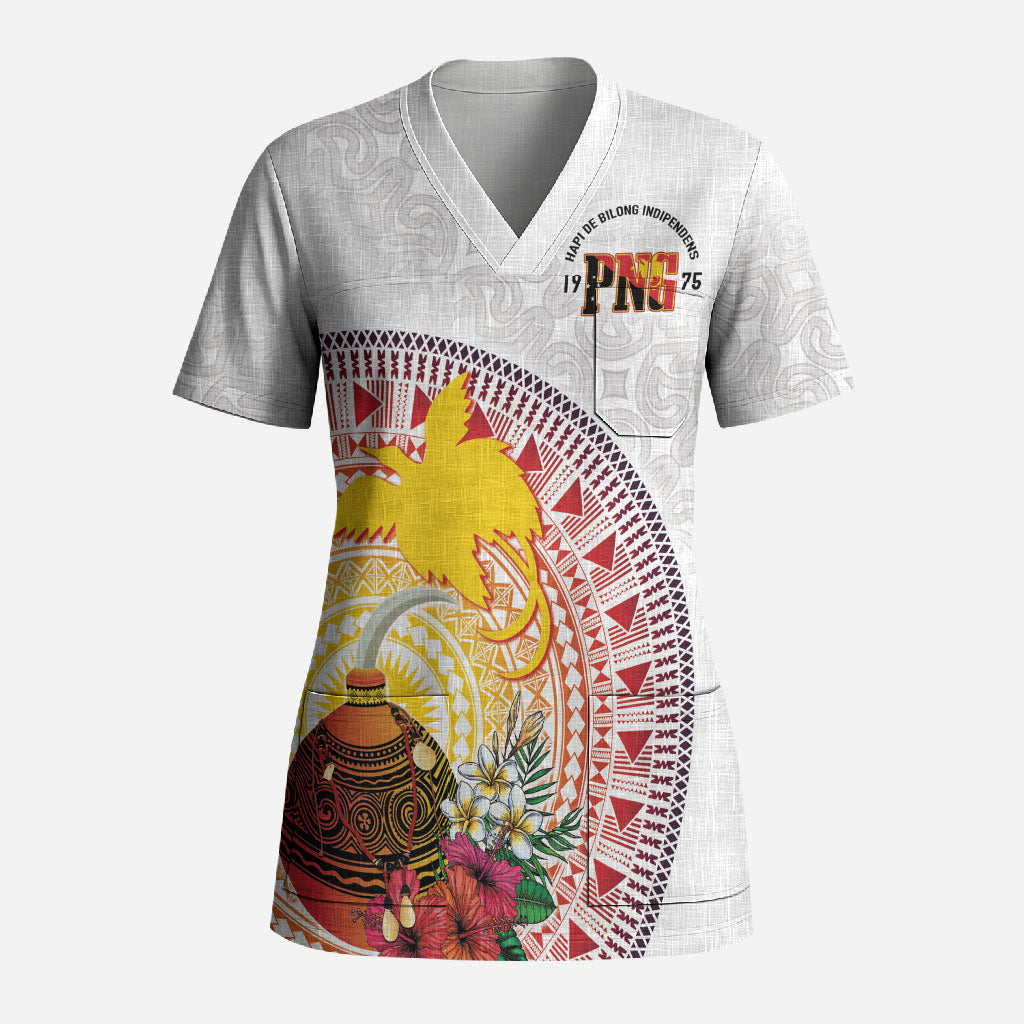 Hapi De Bilong Indipendens Papua New Guinea Scrub Top PNG Lime Pot