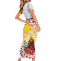 Hapi De Bilong Indipendens Papua New Guinea Short Sleeve Bodycon Dress PNG Lime Pot