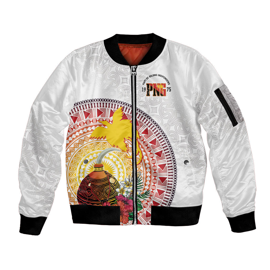 Hapi De Bilong Indipendens Papua New Guinea Sleeve Zip Bomber Jacket PNG Lime Pot