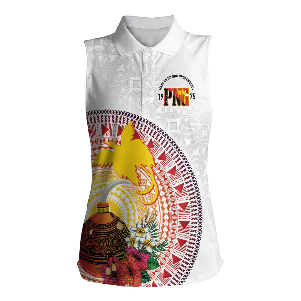 Hapi De Bilong Indipendens Papua New Guinea Women Sleeveless Polo Shirt PNG Lime Pot