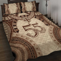 Bula Fiji Day 55th Anniversary Masi Tapa Quilt Bed Set Emerald Jubilee - Beige LT7 Beige - Polynesian Pride