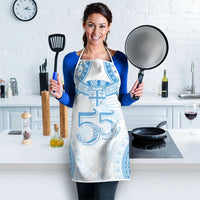 Bula Fiji Day 55th Anniversary Masi Tapa Apron Emerald Jubilee - Turquoise - Polynesian Pride