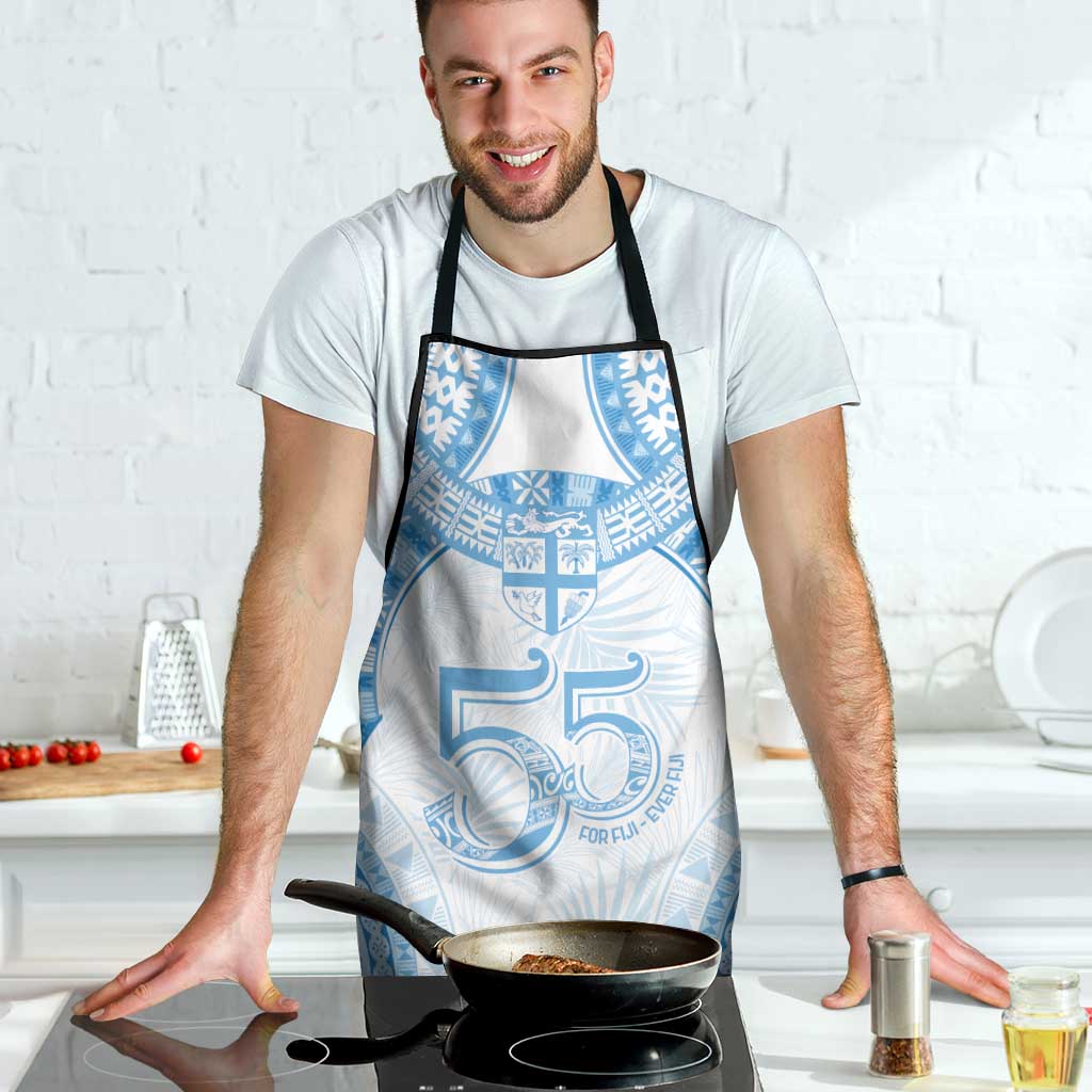 Bula Fiji Day 55th Anniversary Masi Tapa Apron Emerald Jubilee - Turquoise - Polynesian Pride