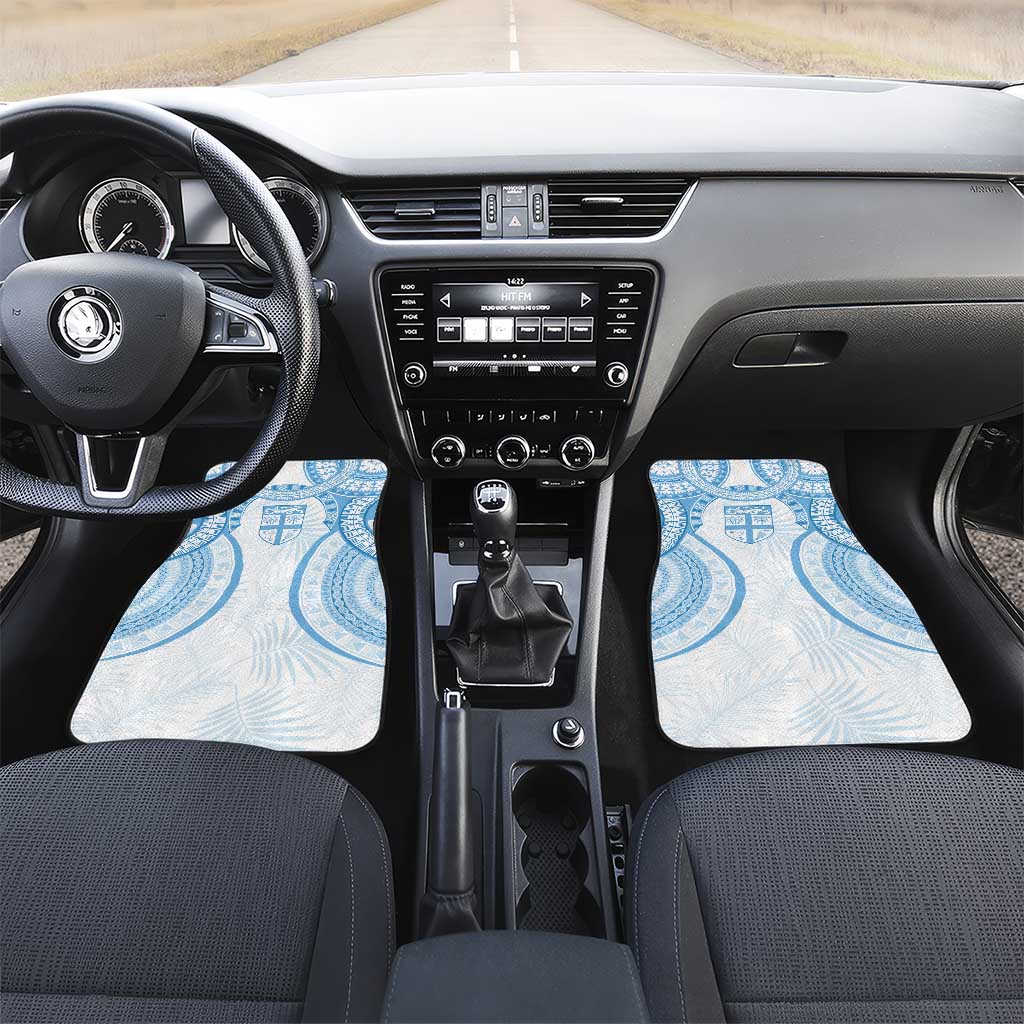 Bula Fiji Day 55th Anniversary Masi Tapa Car Mats Emerald Jubilee - Turquoise LT7 Set 2pcs - Front Turquoise - Polynesian Pride