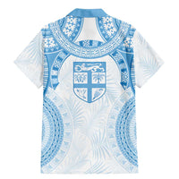 Bula Fiji Day 55th Anniversary Masi Tapa Family Matching Mermaid Dress and Hawaiian Shirt Emerald Jubilee - Turquoise LT7 - Polynesian Pride
