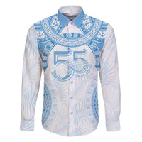 Bula Fiji Day 55th Anniversary Masi Tapa Family Matching Puletasi and Hawaiian Shirt Emerald Jubilee - Turquoise - Polynesian Pride