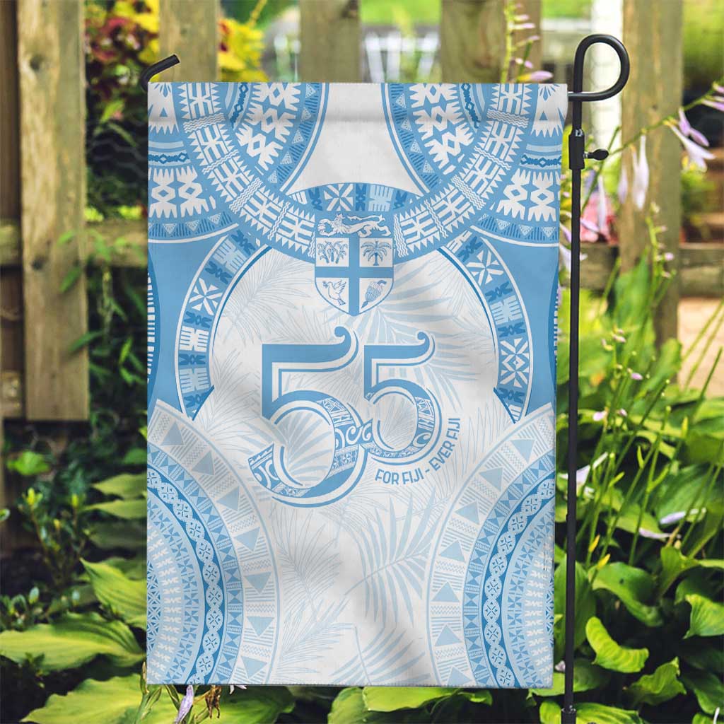 Bula Fiji Day 55th Anniversary Masi Tapa Garden Flag Emerald Jubilee - Turquoise LT7 Garden Flag Turquoise - Polynesian Pride