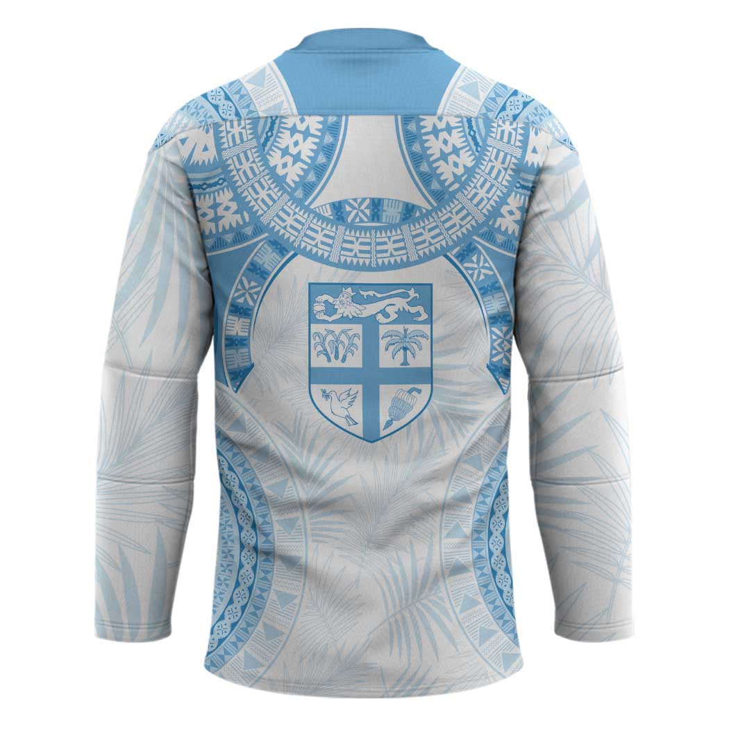 Bula Fiji Day 55th Anniversary Masi Tapa Hockey Jersey Emerald Jubilee - Turquoise - Polynesian Pride