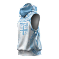 Bula Fiji Day 55th Anniversary Masi Tapa Sleeveless Hoodie Emerald Jubilee - Turquoise - Polynesian Pride