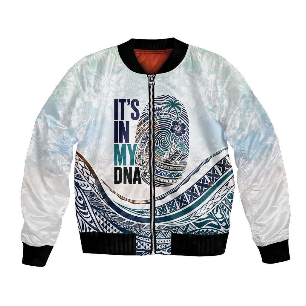 Pasifika It's In My DNA Bomber Jacket Islands Pride LT7 Unisex White - Polynesian Pride