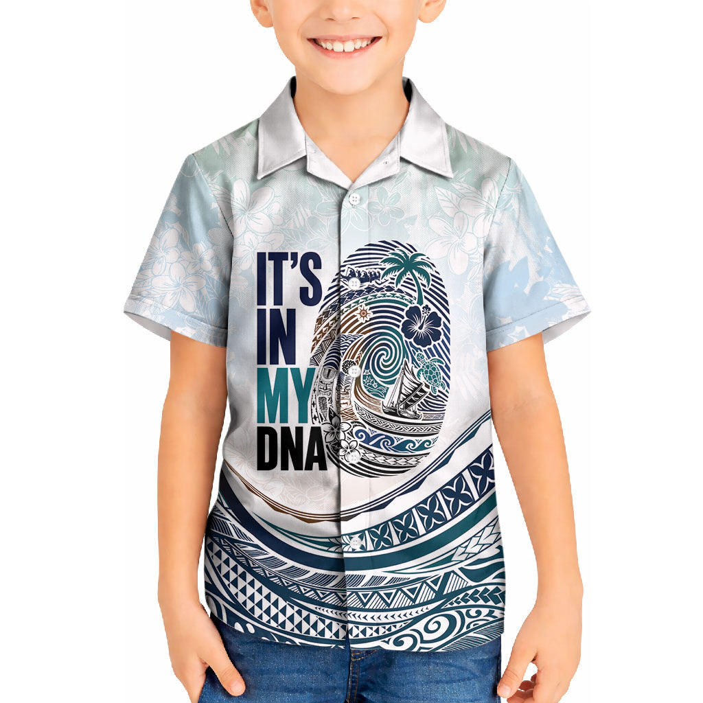 Pasifika It's In My DNA Kid Hawaiian Shirt Islands Pride LT7 Kid White - Polynesian Pride